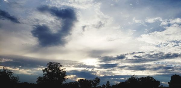 Low angle view of silhouette trees against sky during sunset