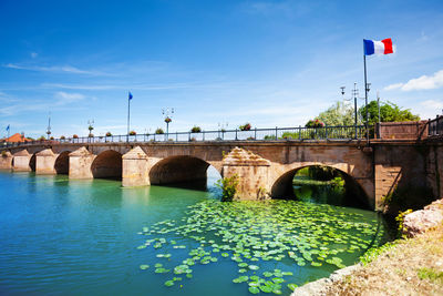 Arch bridge over river