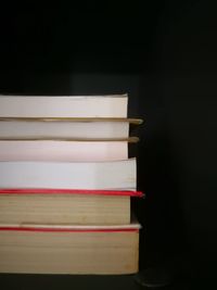 Stack of books on table