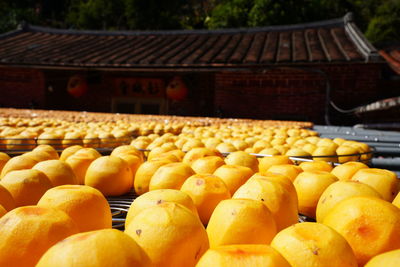 Various fruits for sale at market stall