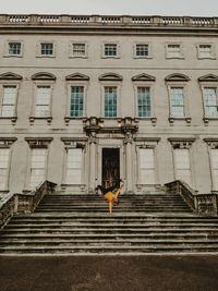 Staircase of building in city