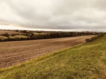 Scenic view of field against sky