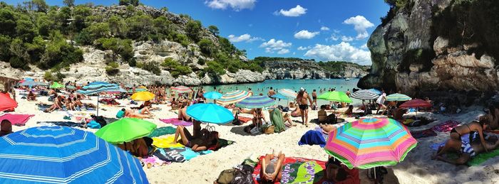 View of tourists on beach