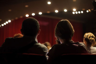 Rear view of people at music concert