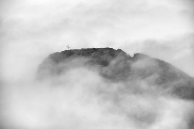 Low angle view of mountain against sky