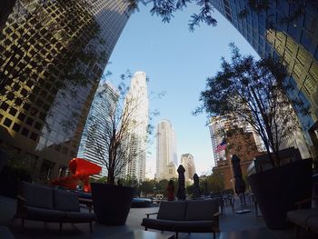 Low angle view of buildings in city