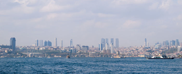 City skyline at dusk