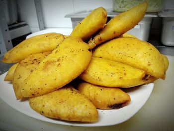 Close-up of yellow slices