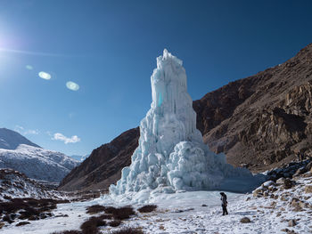 Scenic view of ice formation against sky