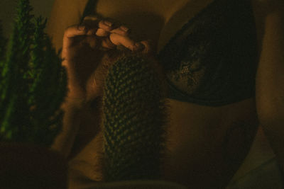 High angle view of people at home