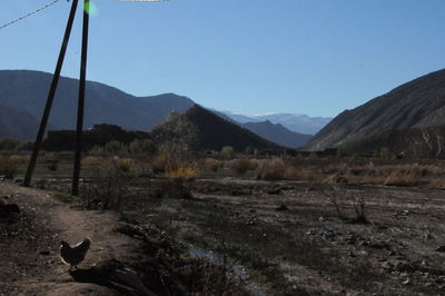 Scenic view of mountains against clear sky