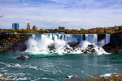 Scenic view of waterfall