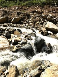 Scenic view of waterfall