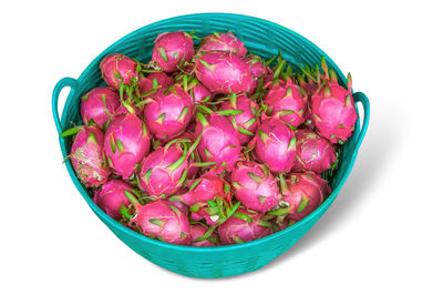 High angle view of fruits in bowl