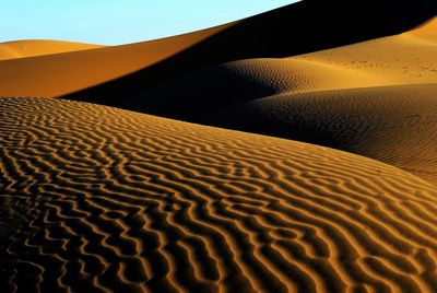 Idyllic shot of desert during sunset