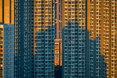 Low angle view of modern buildings in city