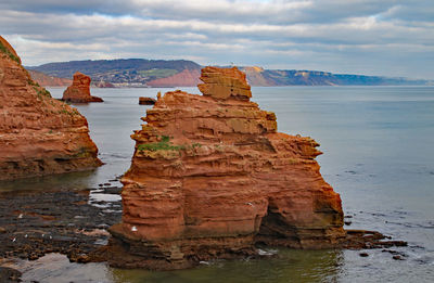 Rock formations in sea