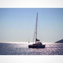 Boats sailing in sea