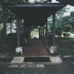 View of cat on built structure