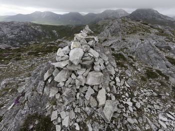 View of the twelve bens in connemara from the summit of benlettery