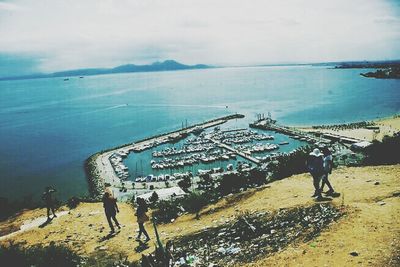 People walking on beach