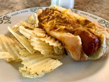 Close-up of food in plate