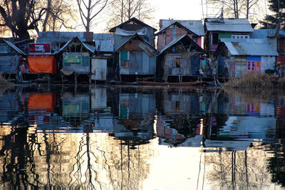 Reflection of built structures in water