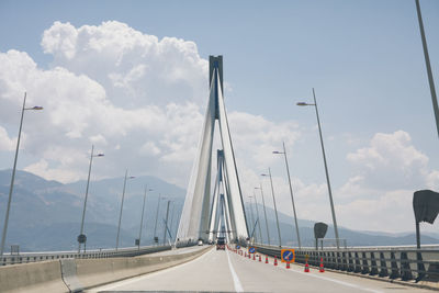 View of suspension bridge against sky