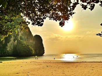 Scenic view of sea at sunset