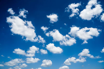 Low angle view of clouds in blue sky