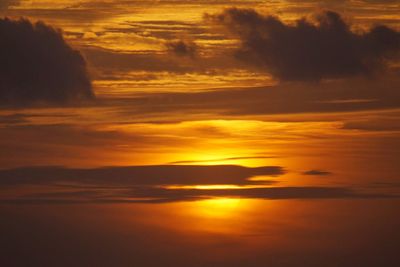 Scenic view of sunset over sea