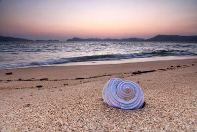 Scenic view of sea at sunset