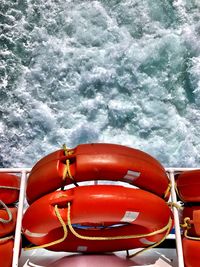 Boat in sea against sky