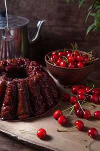 Close-up of food on table