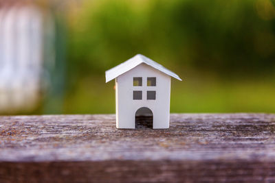 Close-up of model house