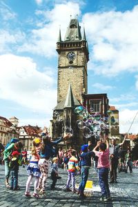 Tourists at town square