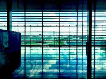 View of building through window