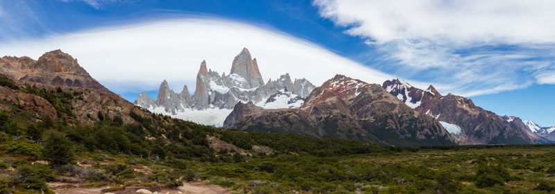 Scenic view of mountains against sky