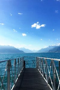 Scenic view of sea against blue sky