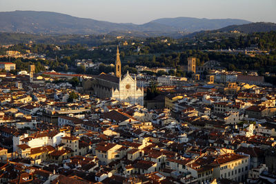 Aerial view overlooking the city of florence