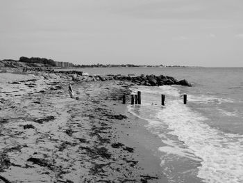 Danish beach in black and white 