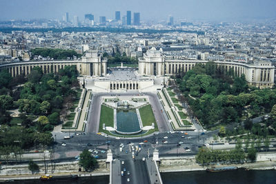 Aerial view of quartier du trocadero and cityscape