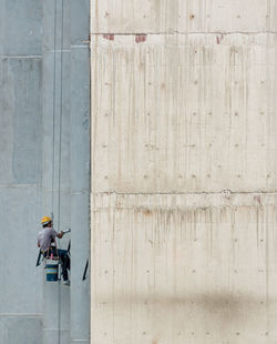 Man working on pier