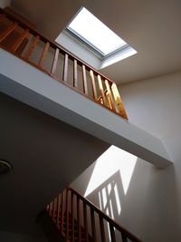 Low angle view of illuminated staircase in building