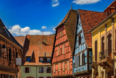 Low angle view of buildings against sky