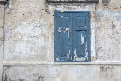 Closed door of old building