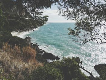 View of calm blue sea against the sky