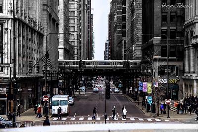 People on street in city