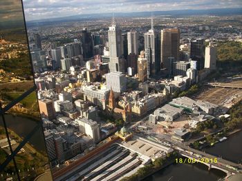 High angle view of city