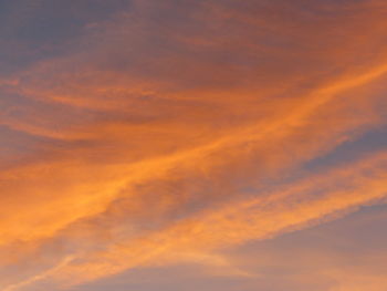 Low angle view of orange sky